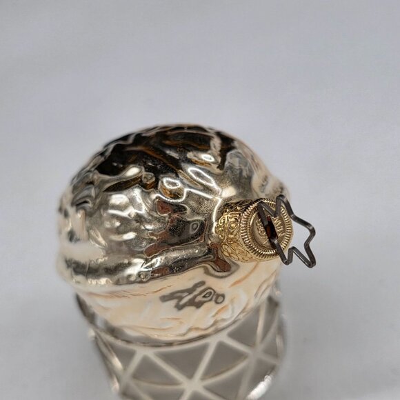 Inge Glas Walnut German Glass Christmas Ornament Silver 2" - Picture 6 of 6